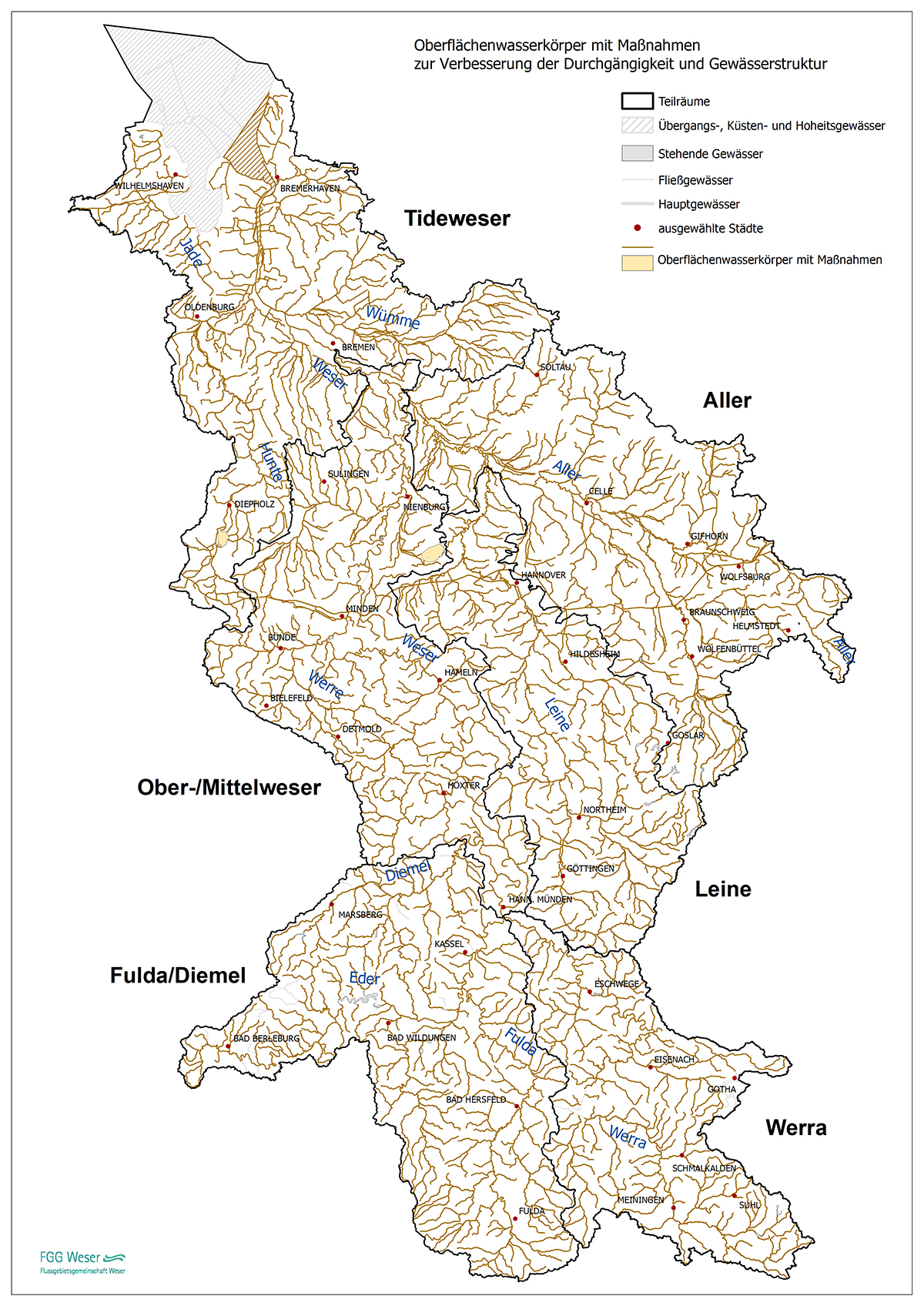 Maßnahmenprogramm Oberflächengewässer (FGG Weser, 2021)