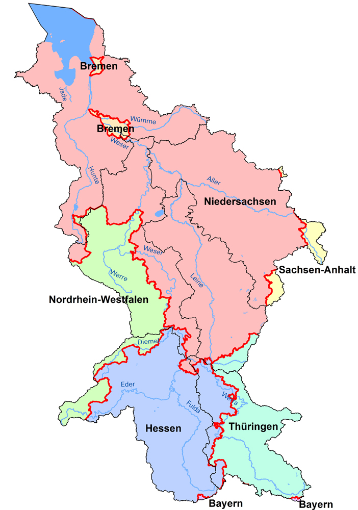 Bundesländer der FGG Weser (FGG Weser, 2016)